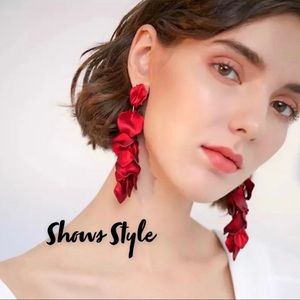 NEW Rose Petal Drop Earrings | Pink Gold Jewelry